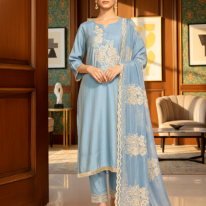 Elegant 3-Piece Embroidered Suit
